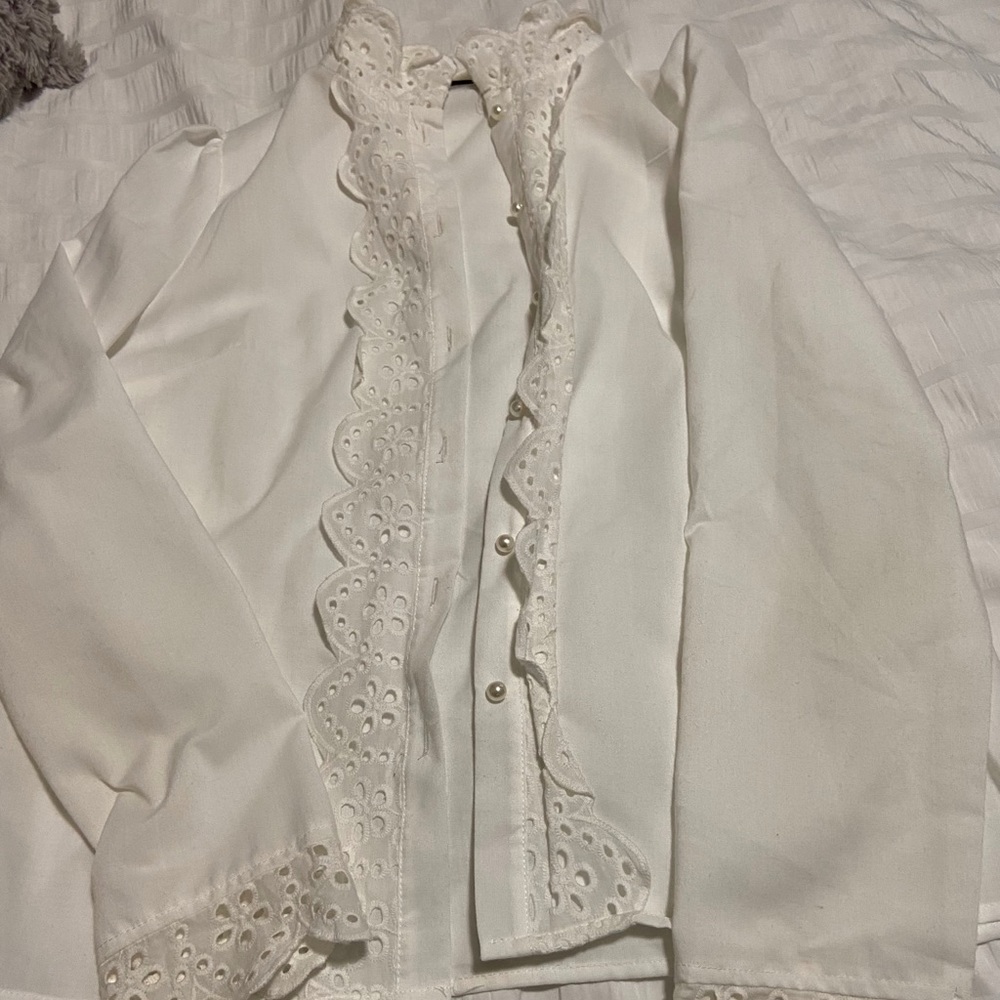 White button up blouse